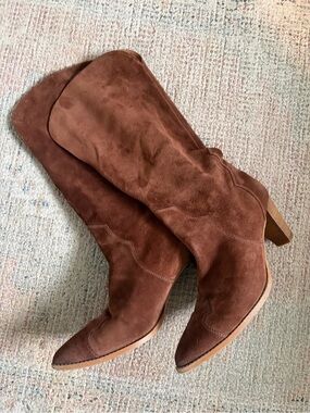 Free Prople Suede  Block Heel Boots